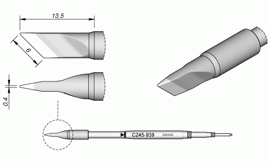 JBC Lötspitze - C245939 0,4 mm klingenförmig
